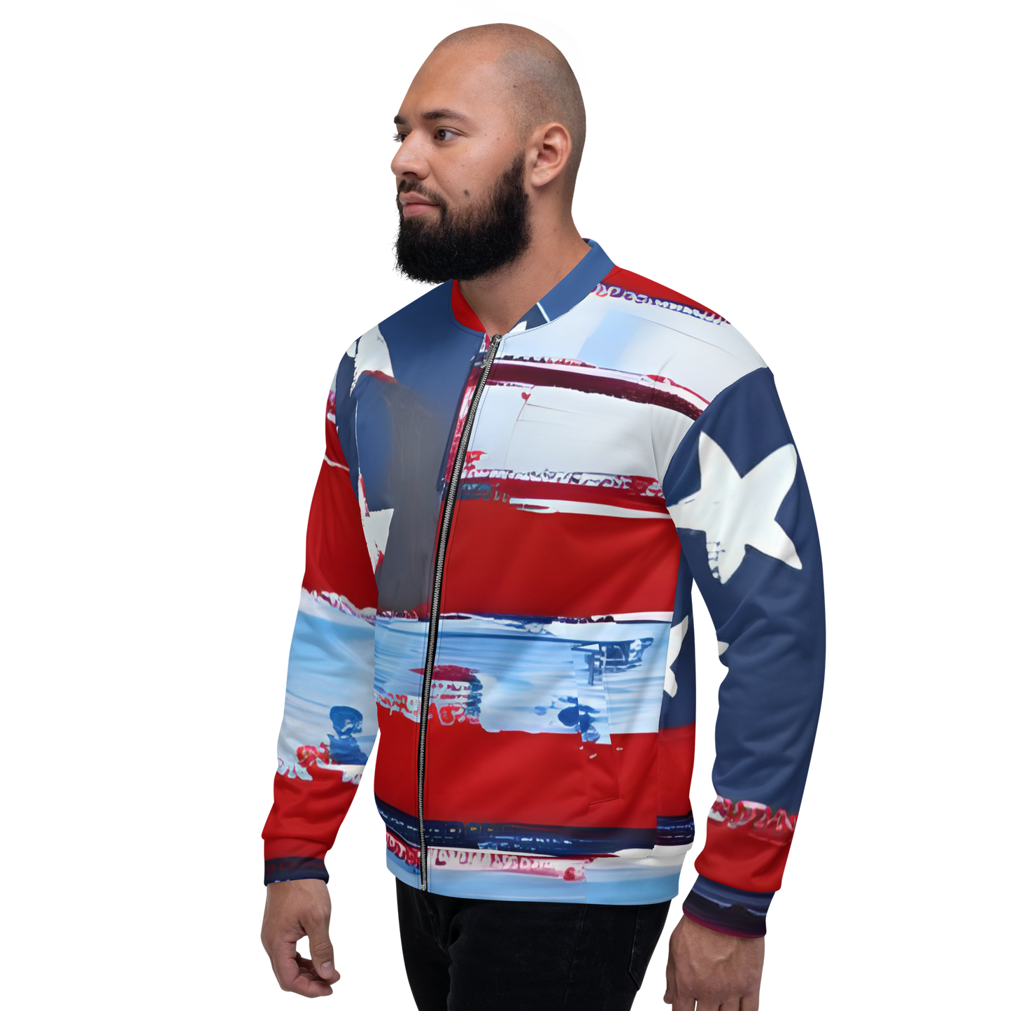 Liberty Threads: All-Over Print Unisex Bomber Jacket