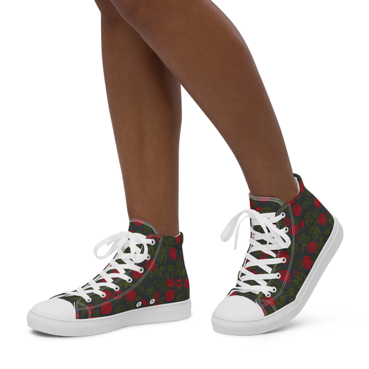 Smell the Roses: Women's High Top Canvas Shoes