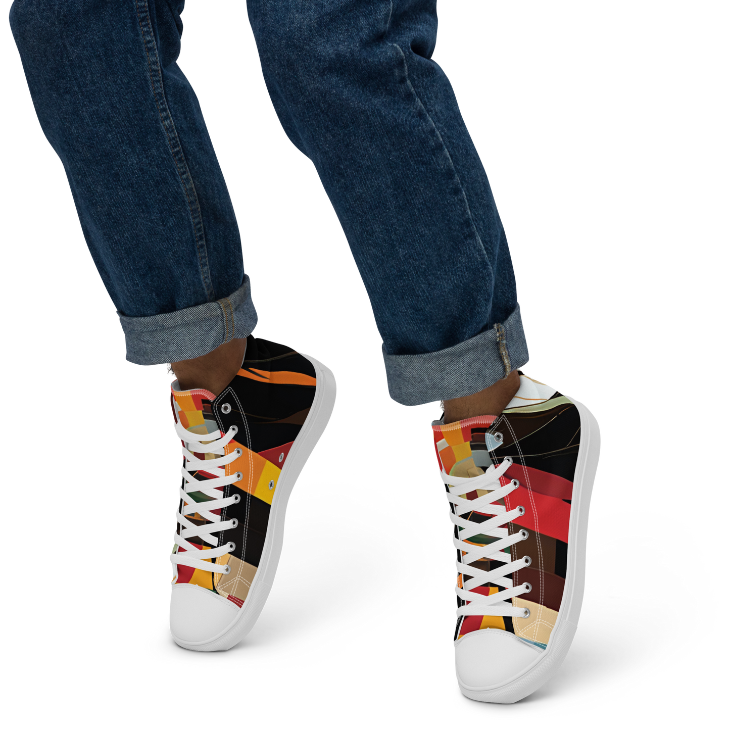 College Team Colors: Men's High Top Canvas Shoes