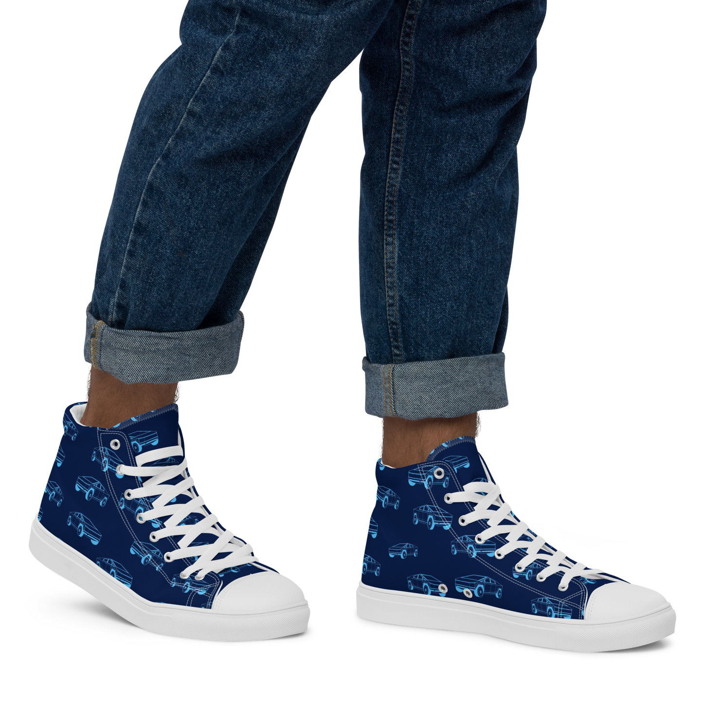 Tesla EV: Men's High Top Canvas Shoes