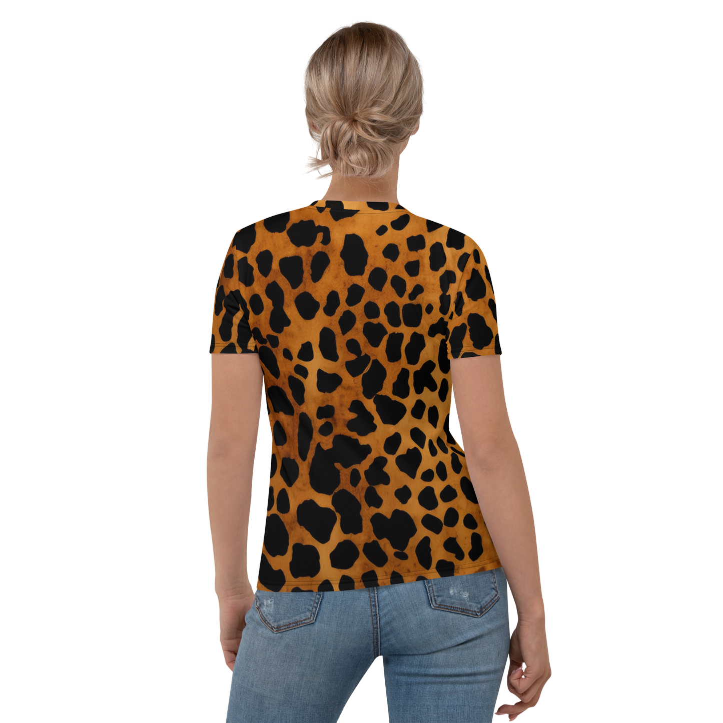 Leopard Pattern: All-Over Print Women's Crew Neck T-Shirt