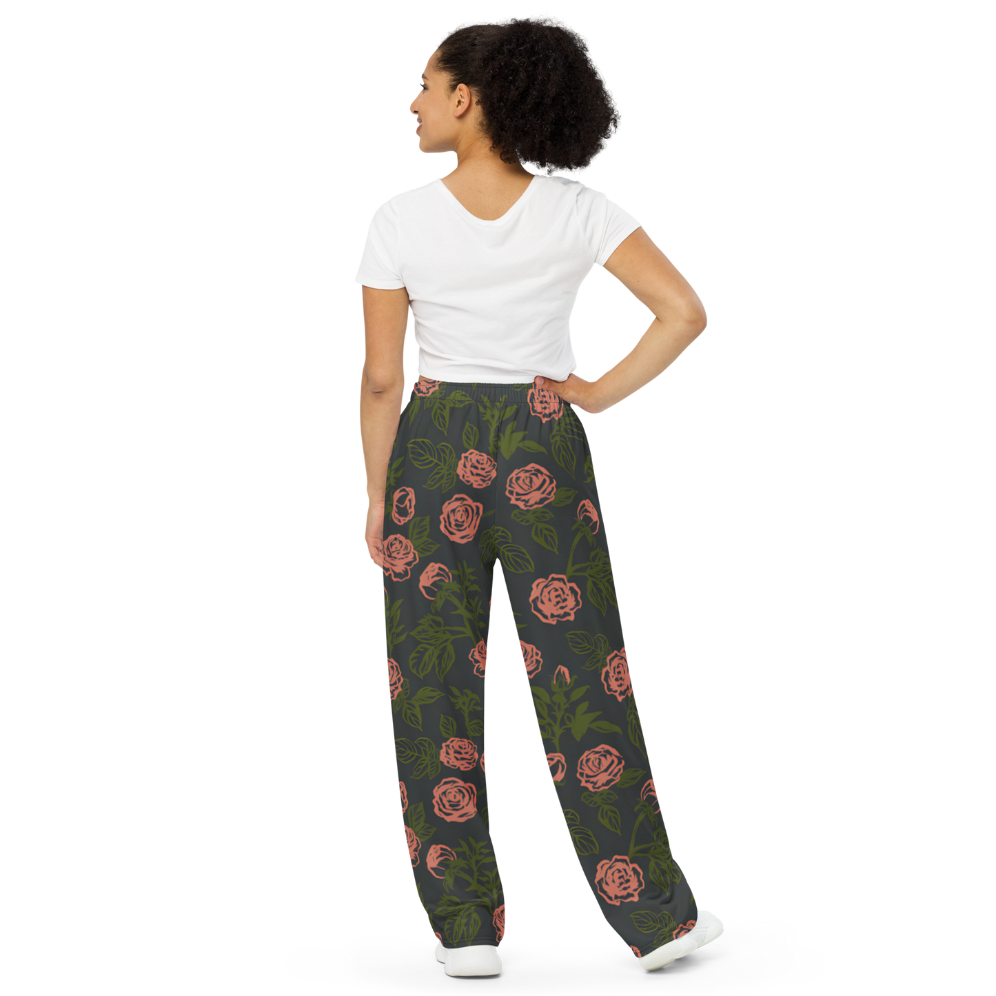 Smell the Roses: All-Over Print Unisex Wide-Leg Pants