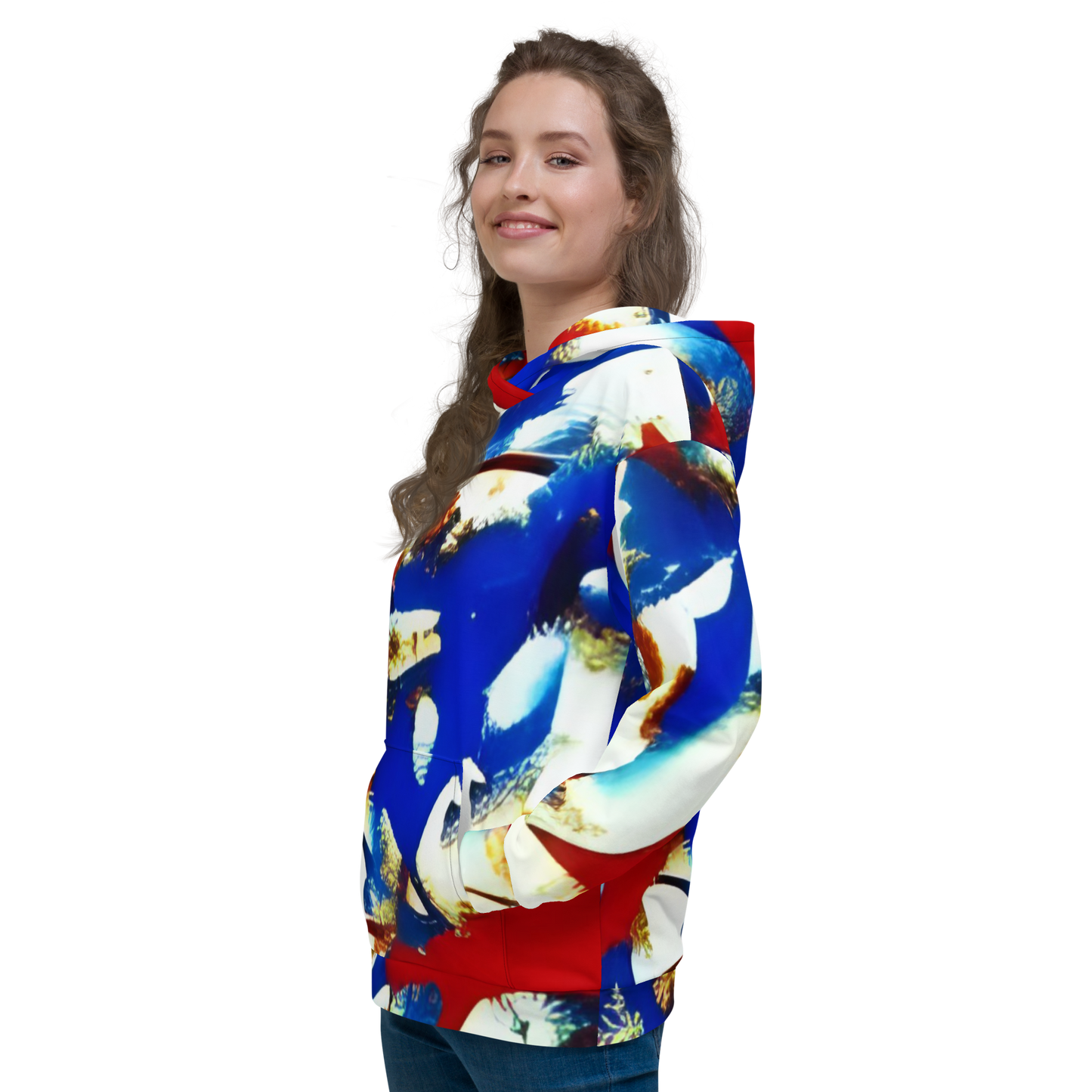 Liberty Threads: All-Over Print Recycled Unisex Hoodie