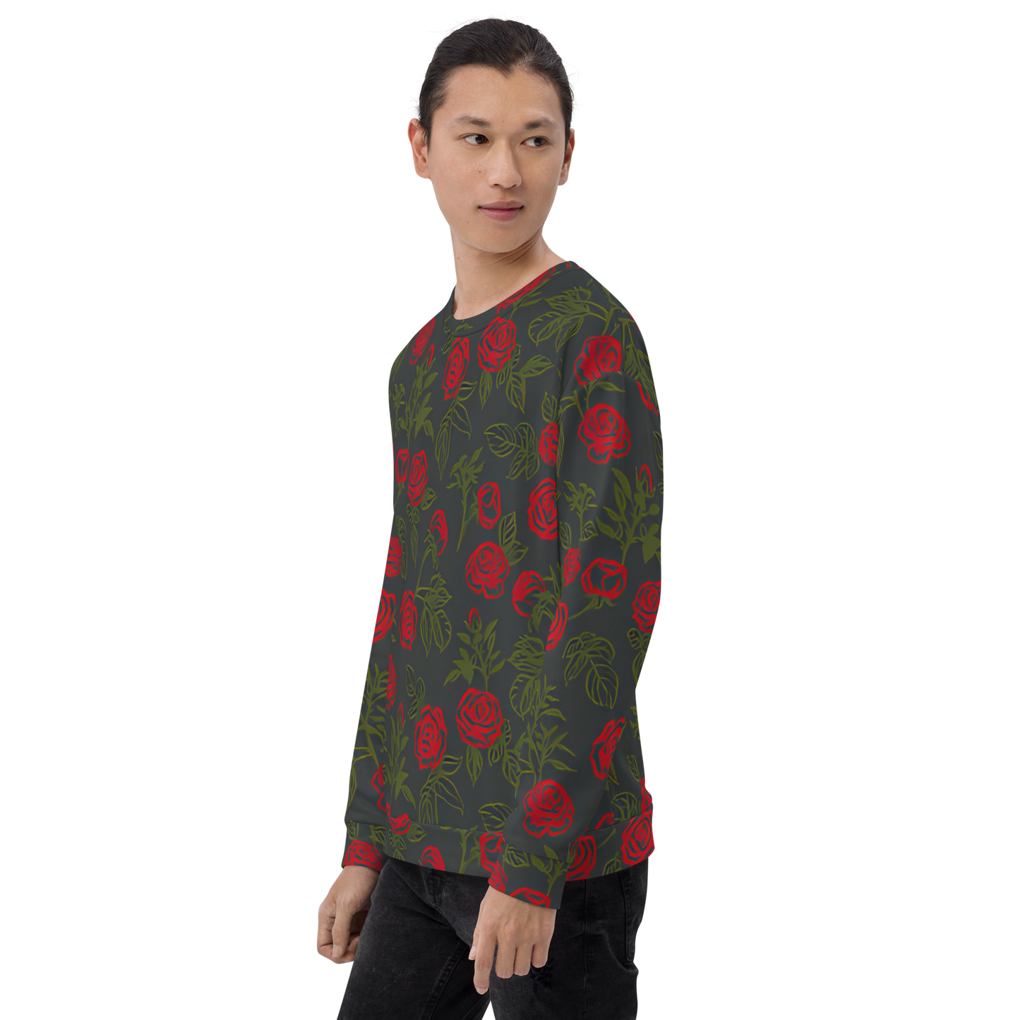 Smell the Roses: All-Over Print Recycled Unisex Sweatshirt