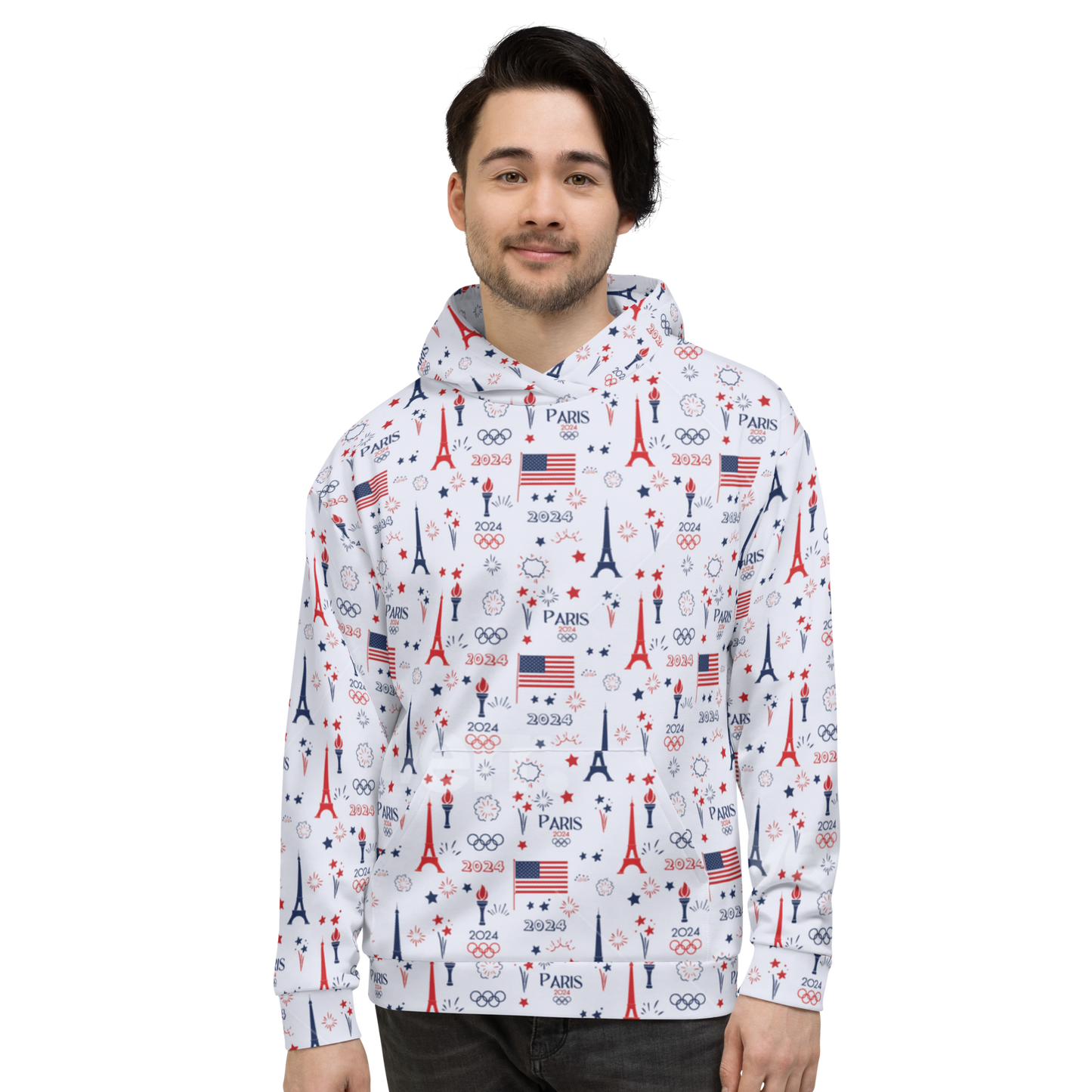 Olympics 2024: All-Over Print Recycled Unisex Hoodie