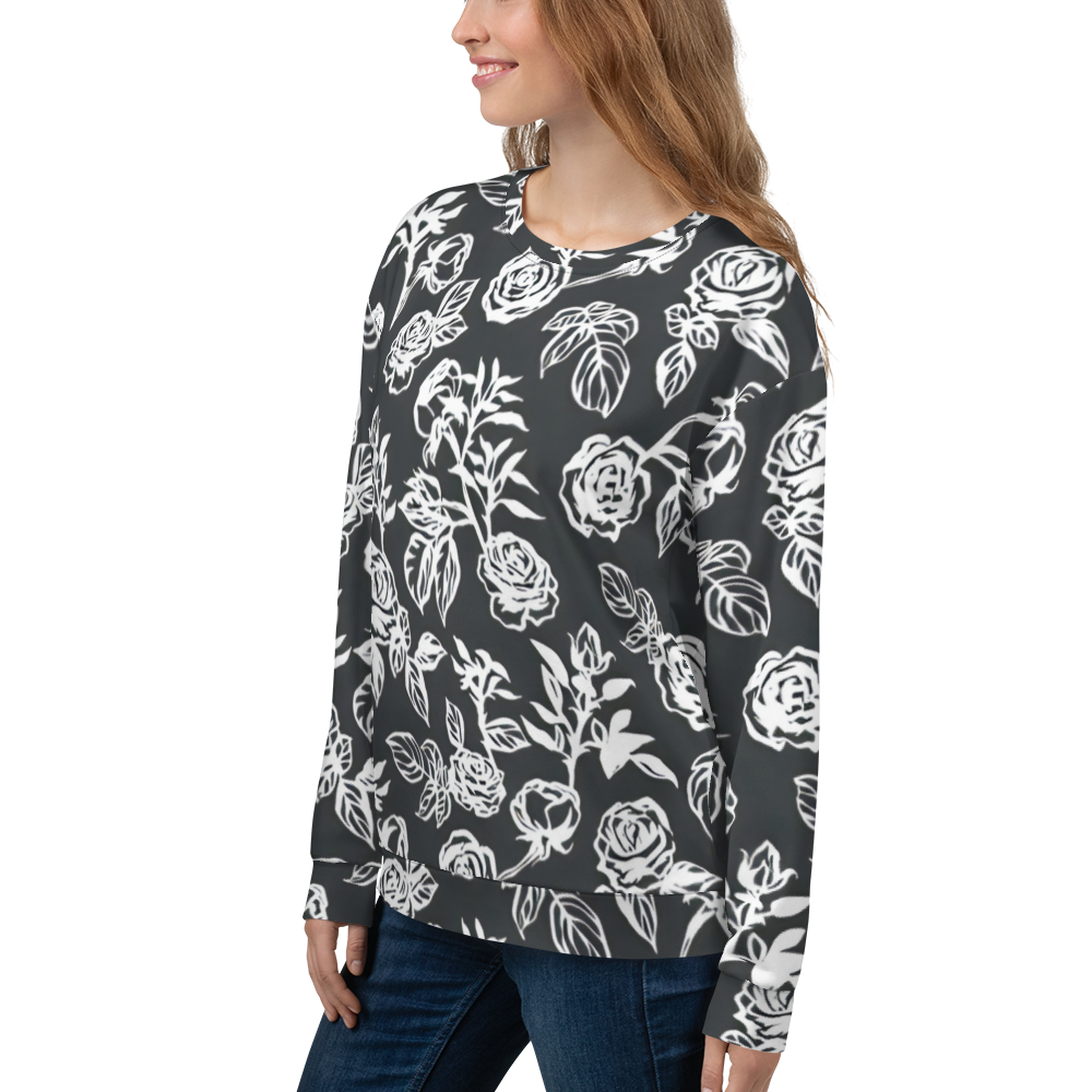 Smell the Roses: All-Over Print Recycled Unisex Sweatshirt