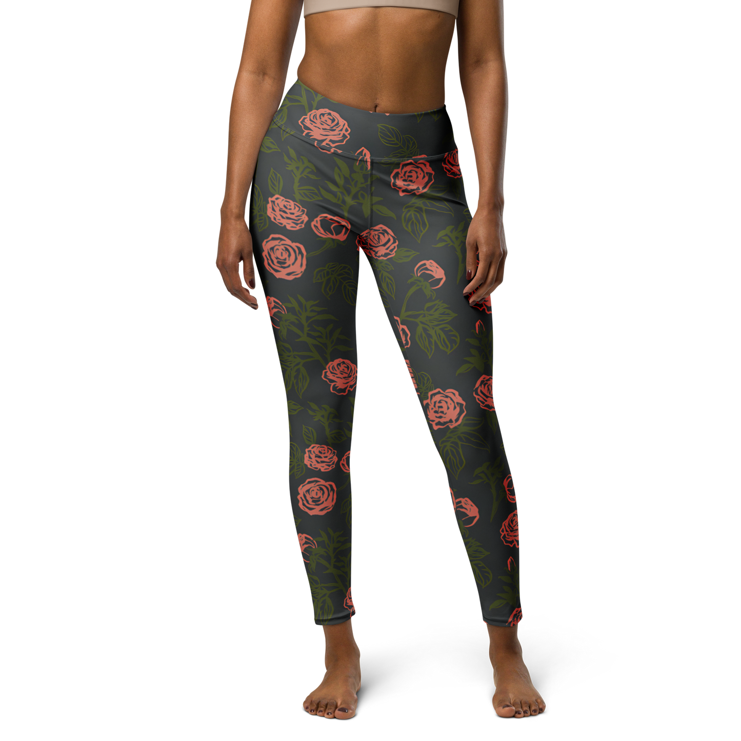 Smell the Roses: All-Over Print Yoga Leggings