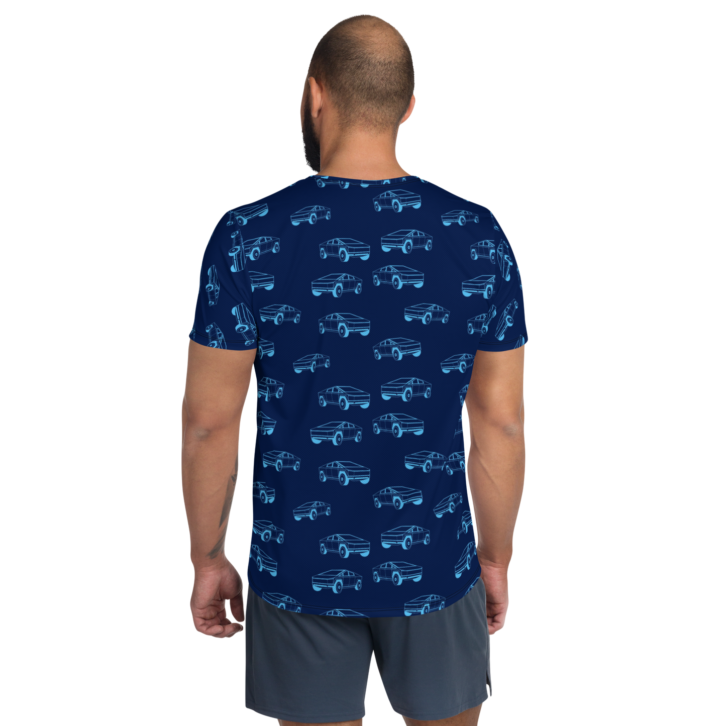 Tesla EV: All-Over Print Men's Athletic T-Shirt