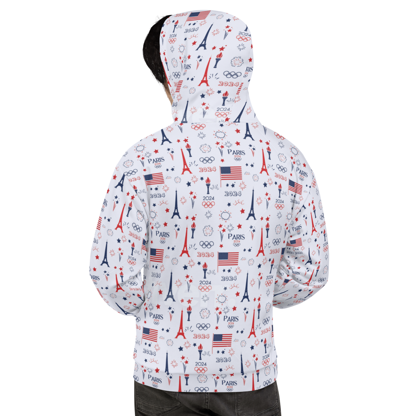 Olympics 2024: All-Over Print Recycled Unisex Hoodie