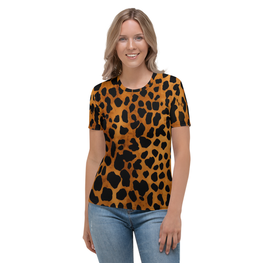 Leopard Pattern: All-Over Print Women's Crew Neck T-Shirt