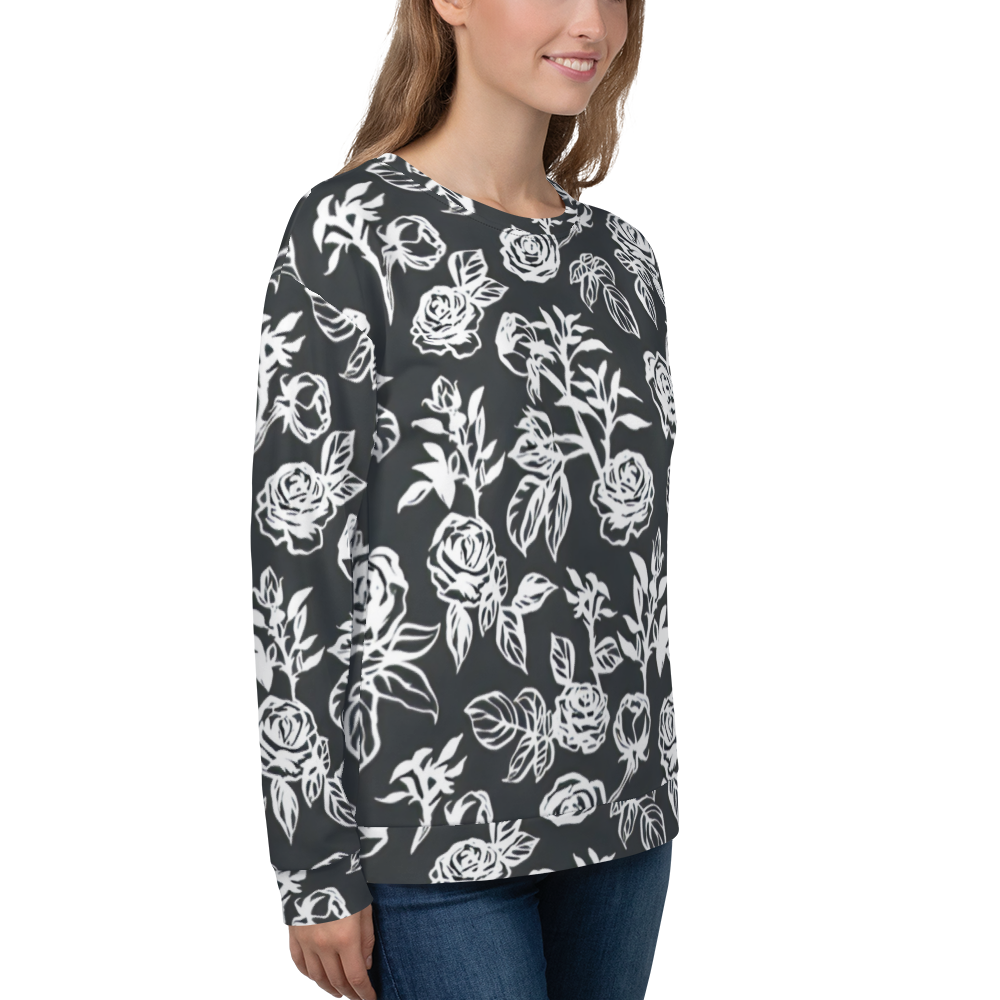 Smell the Roses: All-Over Print Recycled Unisex Sweatshirt