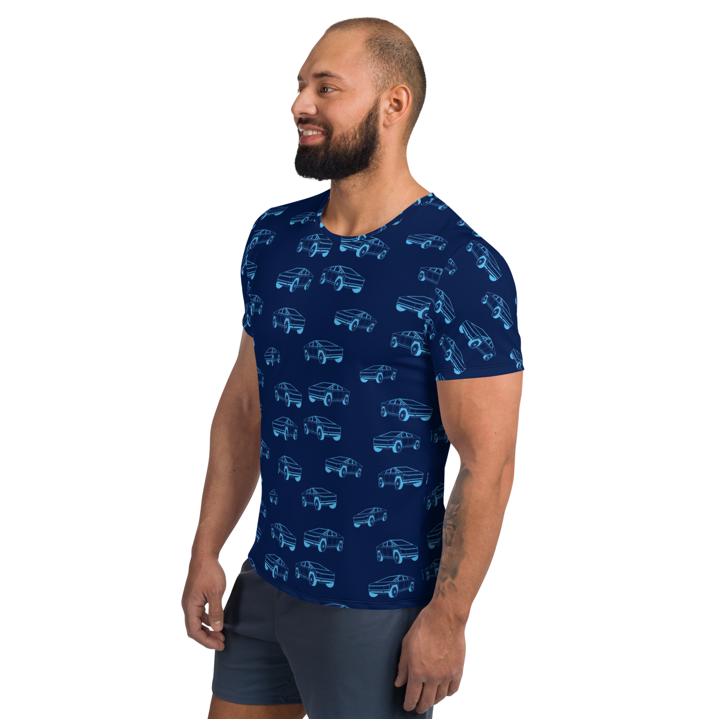 Tesla EV: All-Over Print Men's Athletic T-Shirt