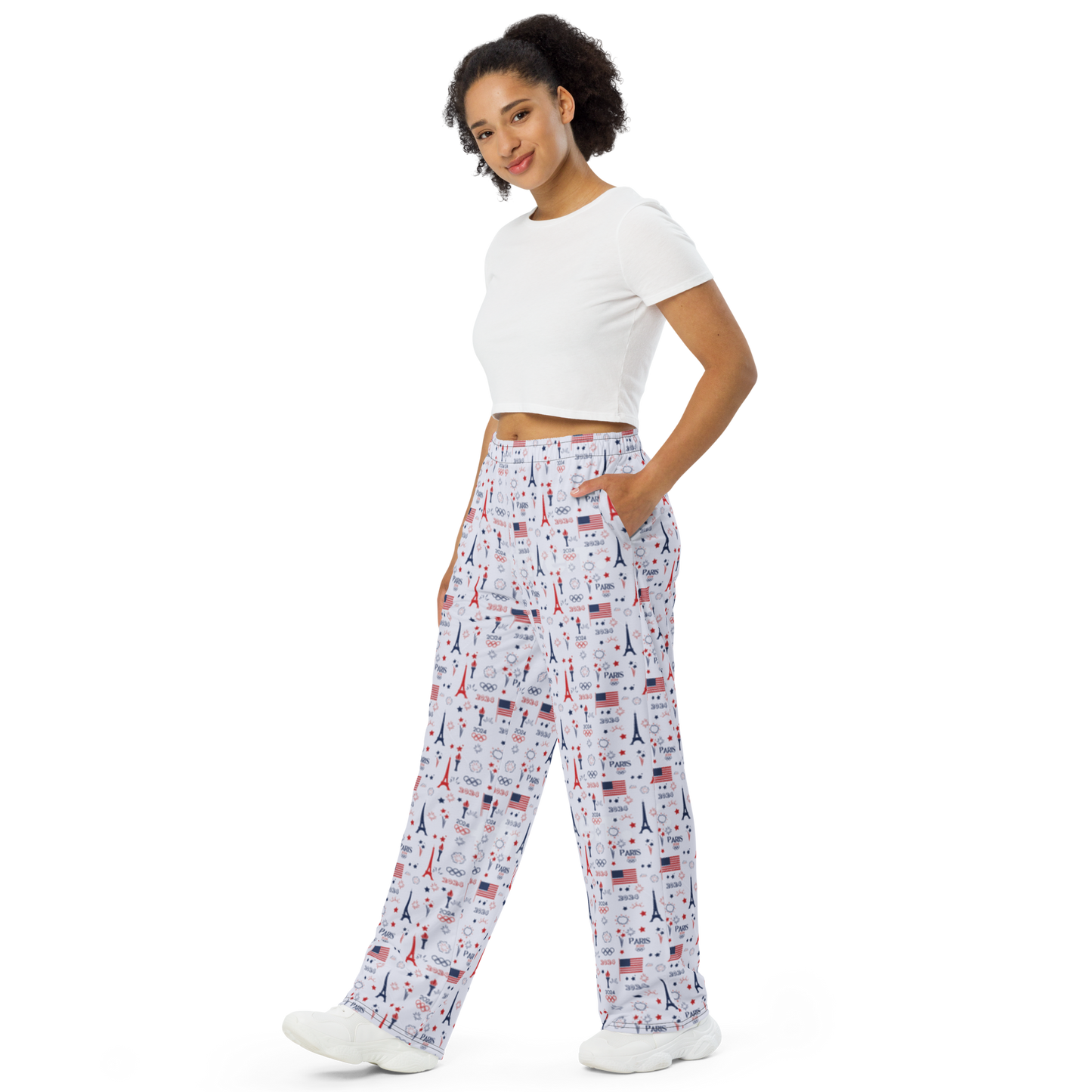 Olympics 2024: All-Over Print Unisex Wide-Leg Pants