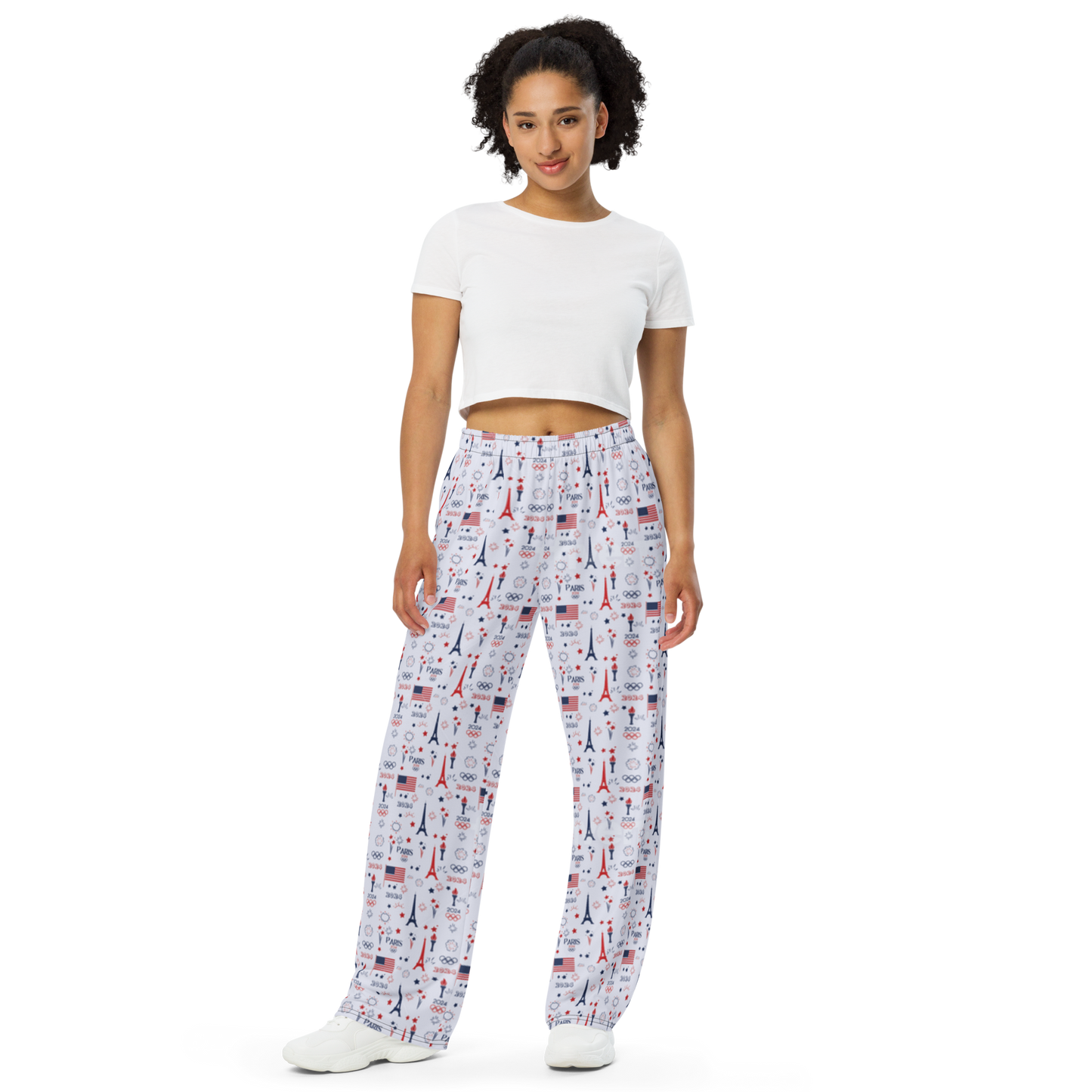 Olympics 2024: All-Over Print Unisex Wide-Leg Pants