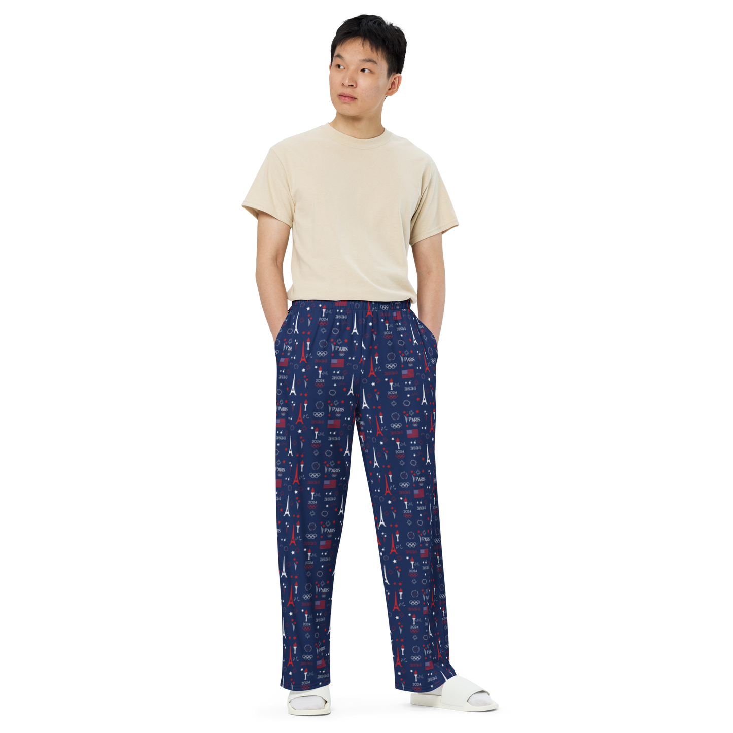 Olympics 2024: All-Over Print Unisex Wide-Leg Pants