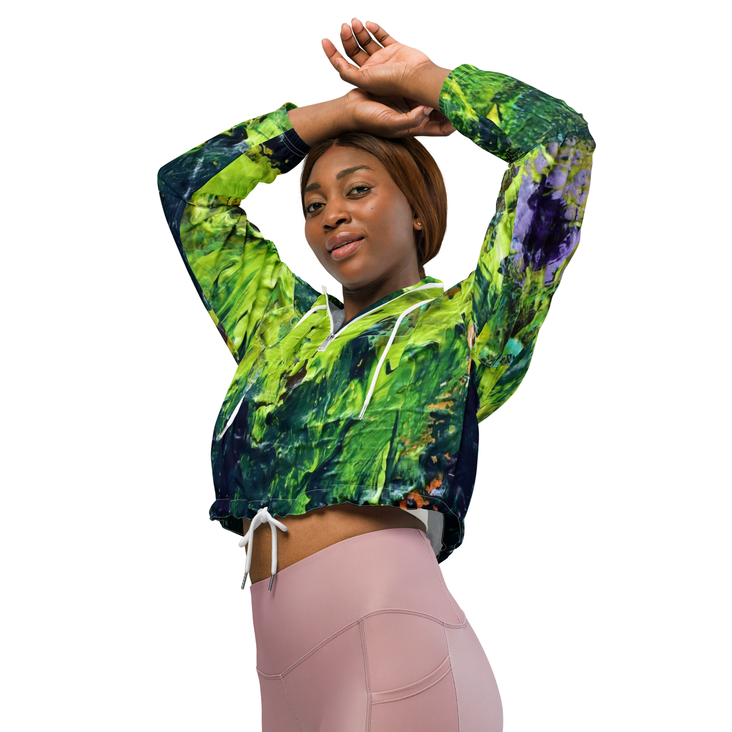 All-Over Print Women's Cropped Windbreaker