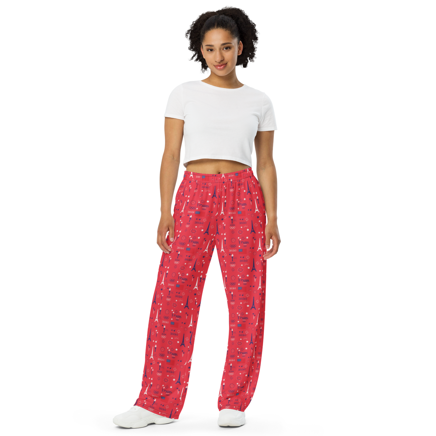 Olympics 2024: All-Over Print Unisex Wide-Leg Pants