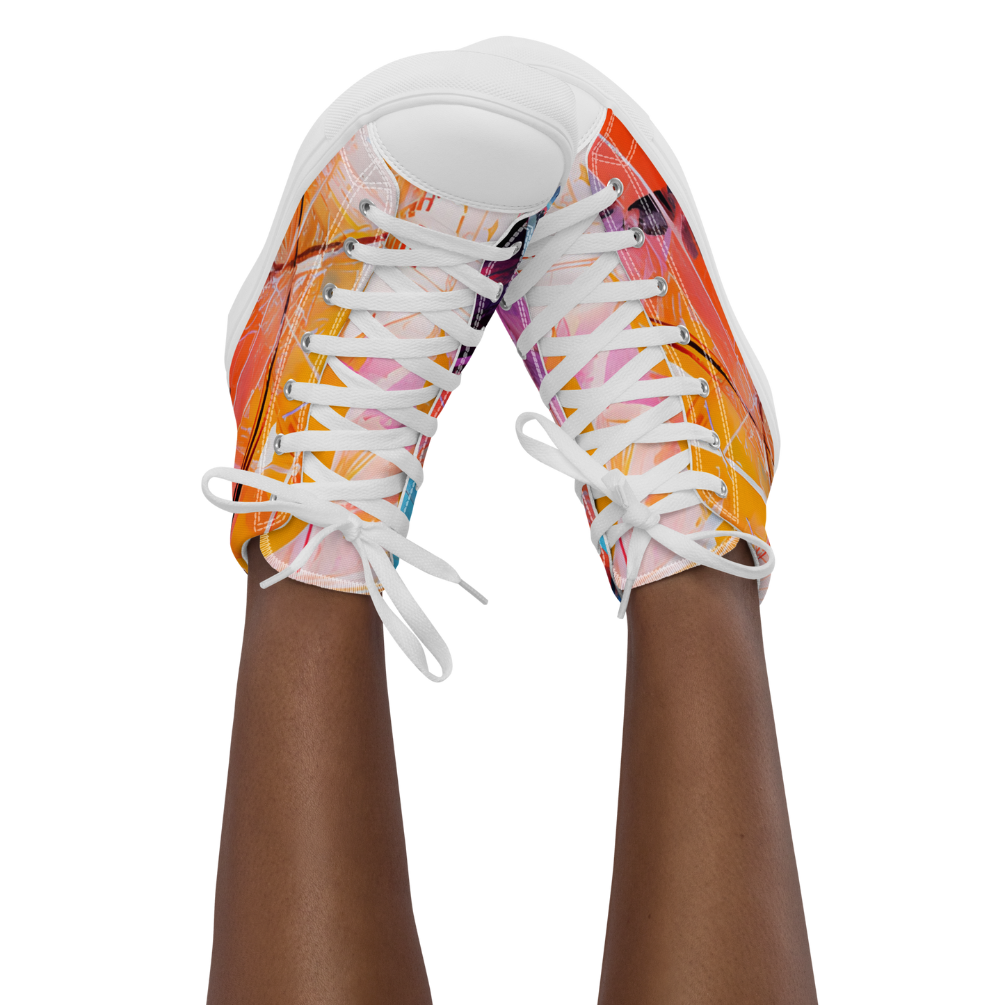 Color Burst: Women's High Top Canvas Shoes