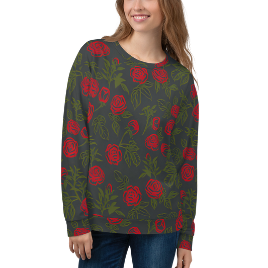 Smell the Roses: All-Over Print Recycled Unisex Sweatshirt