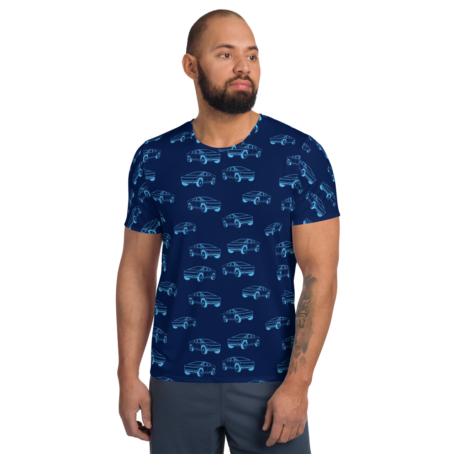 Tesla EV: All-Over Print Men's Athletic T-Shirt