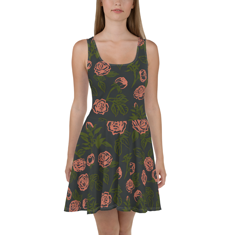 Smell the Roses: All-Over Print Skater Dress