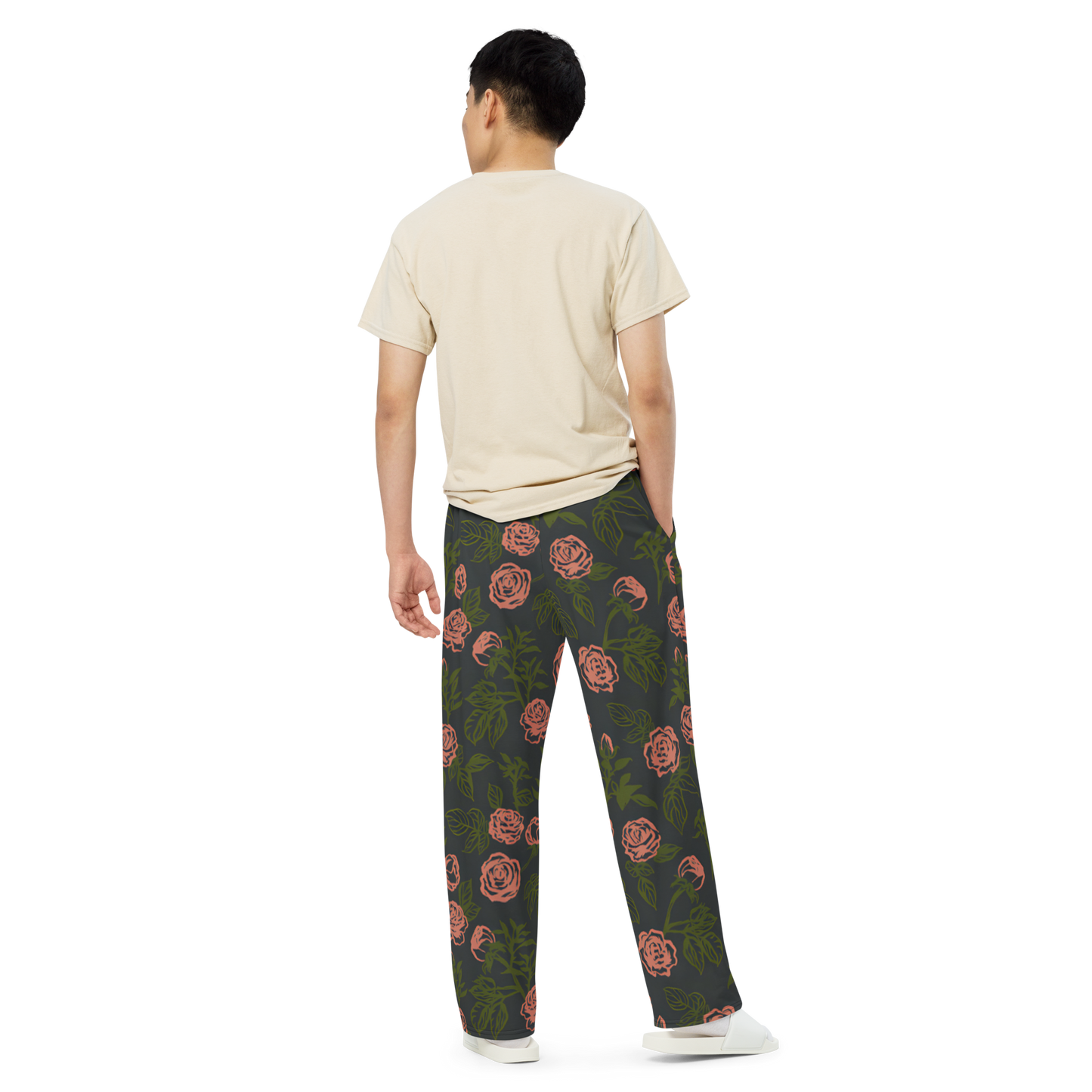 Smell the Roses: All-Over Print Unisex Wide-Leg Pants