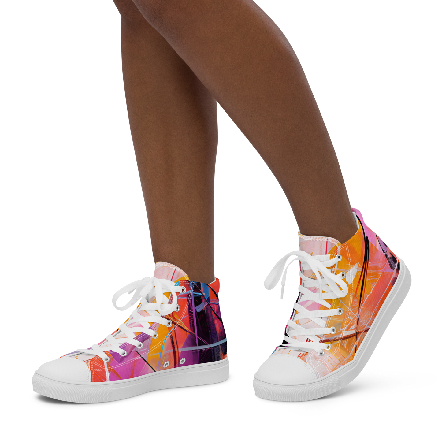 Color Burst: Women's High Top Canvas Shoes