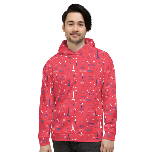 Olympics 2024: All-Over Print Recycled Unisex Hoodie