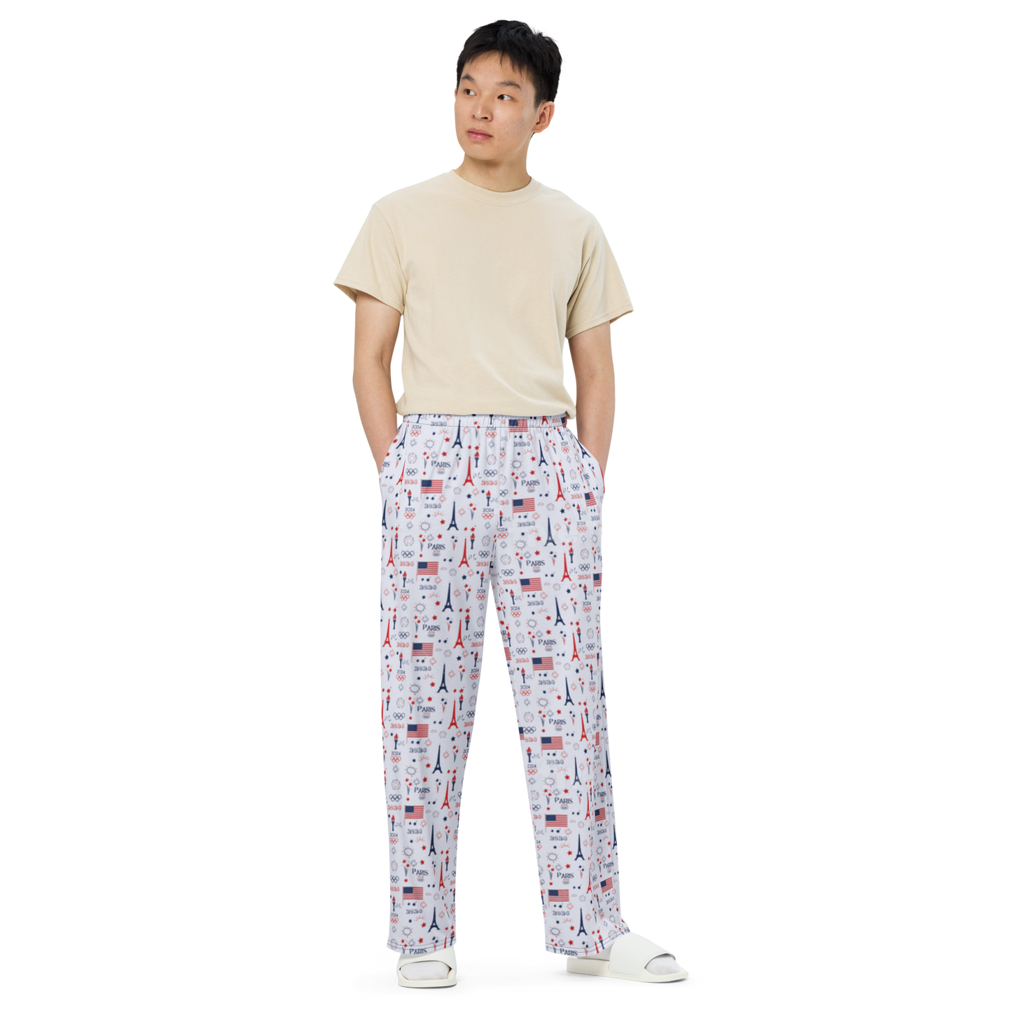 Olympics 2024: All-Over Print Unisex Wide-Leg Pants