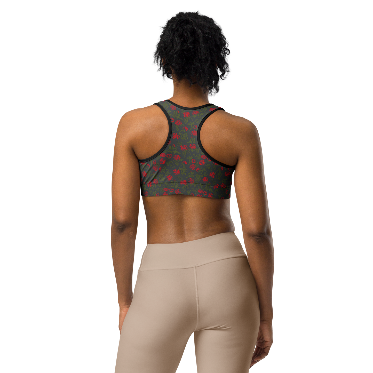 Smell the Roses: All-Over Print Sports Bra