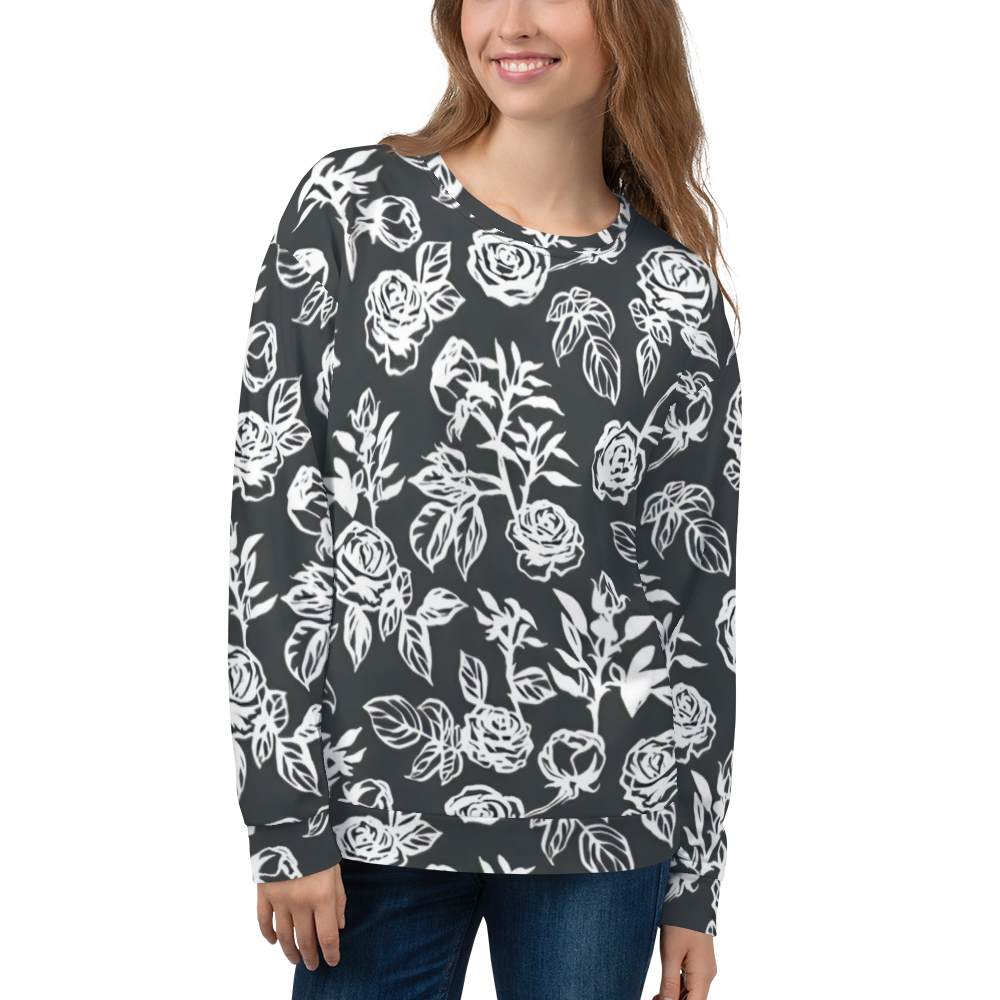 Smell the Roses: All-Over Print Recycled Unisex Sweatshirt