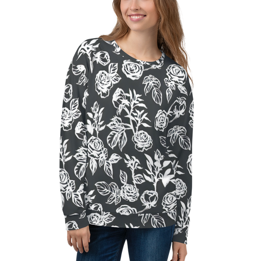 Smell the Roses: All-Over Print Recycled Unisex Sweatshirt