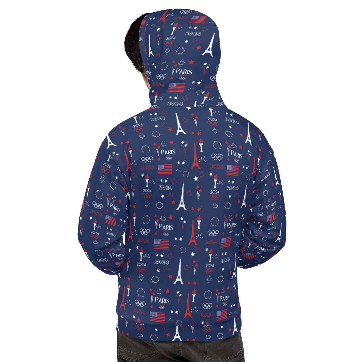 Olympics 2024: All-Over Print Recycled Unisex Hoodie