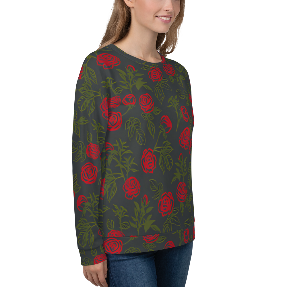 Smell the Roses: All-Over Print Recycled Unisex Sweatshirt