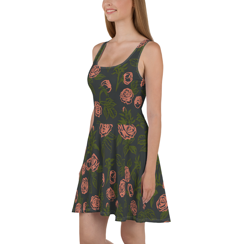 Smell the Roses: All-Over Print Skater Dress