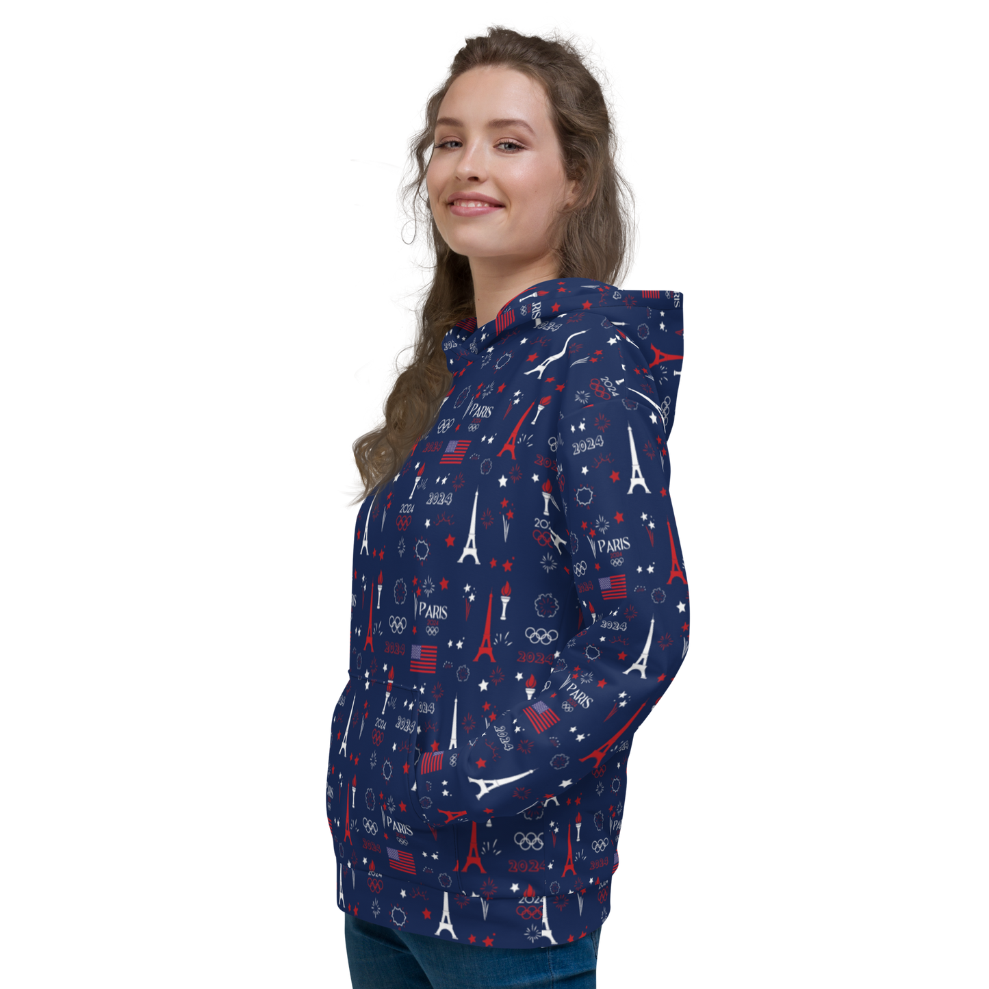 Olympics 2024: All-Over Print Recycled Unisex Hoodie