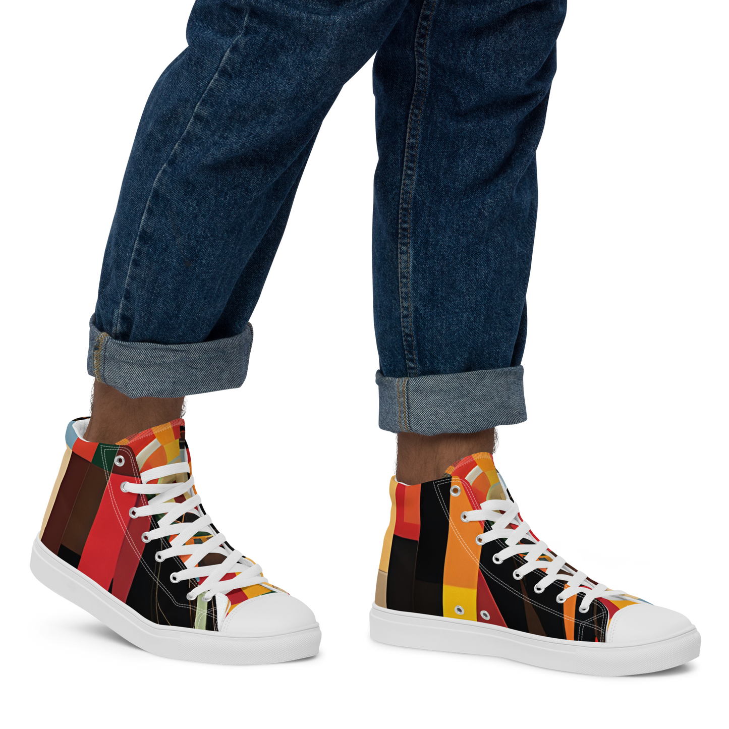 College Team Colors: Men's High Top Canvas Shoes