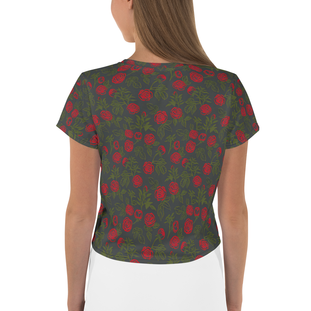 Smell the Roses: All-Over Print Crop Tee