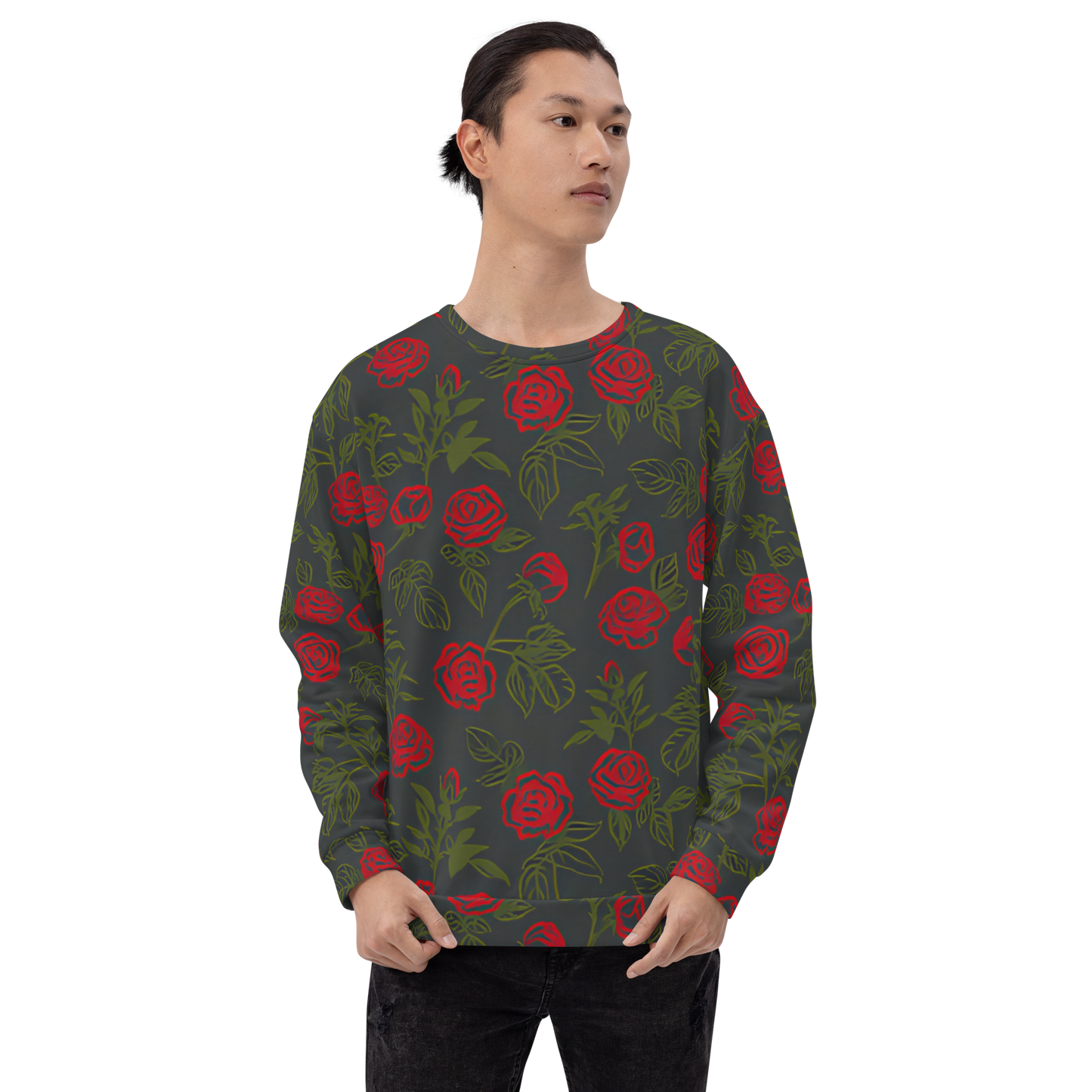 Smell the Roses: All-Over Print Recycled Unisex Sweatshirt