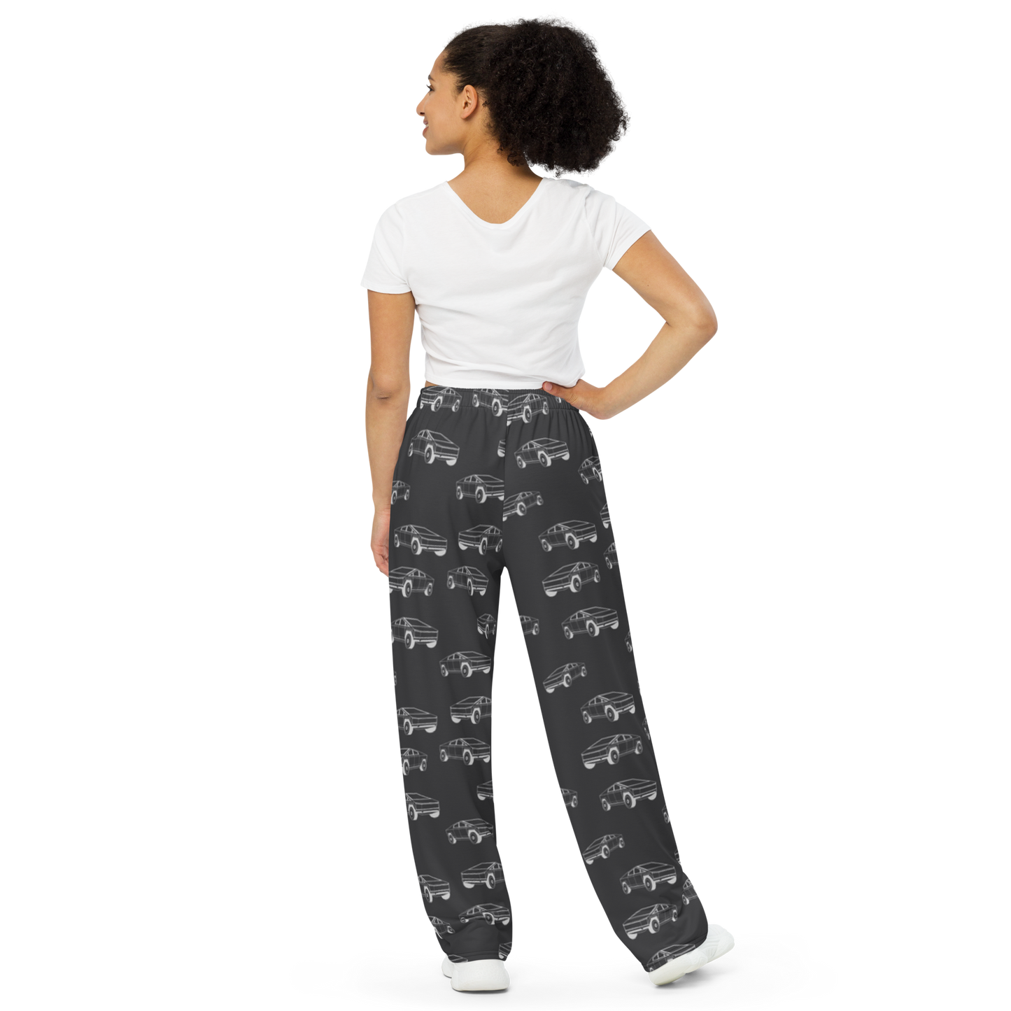 Tesla EV: All-Over Print Unisex Wide-Leg Pants