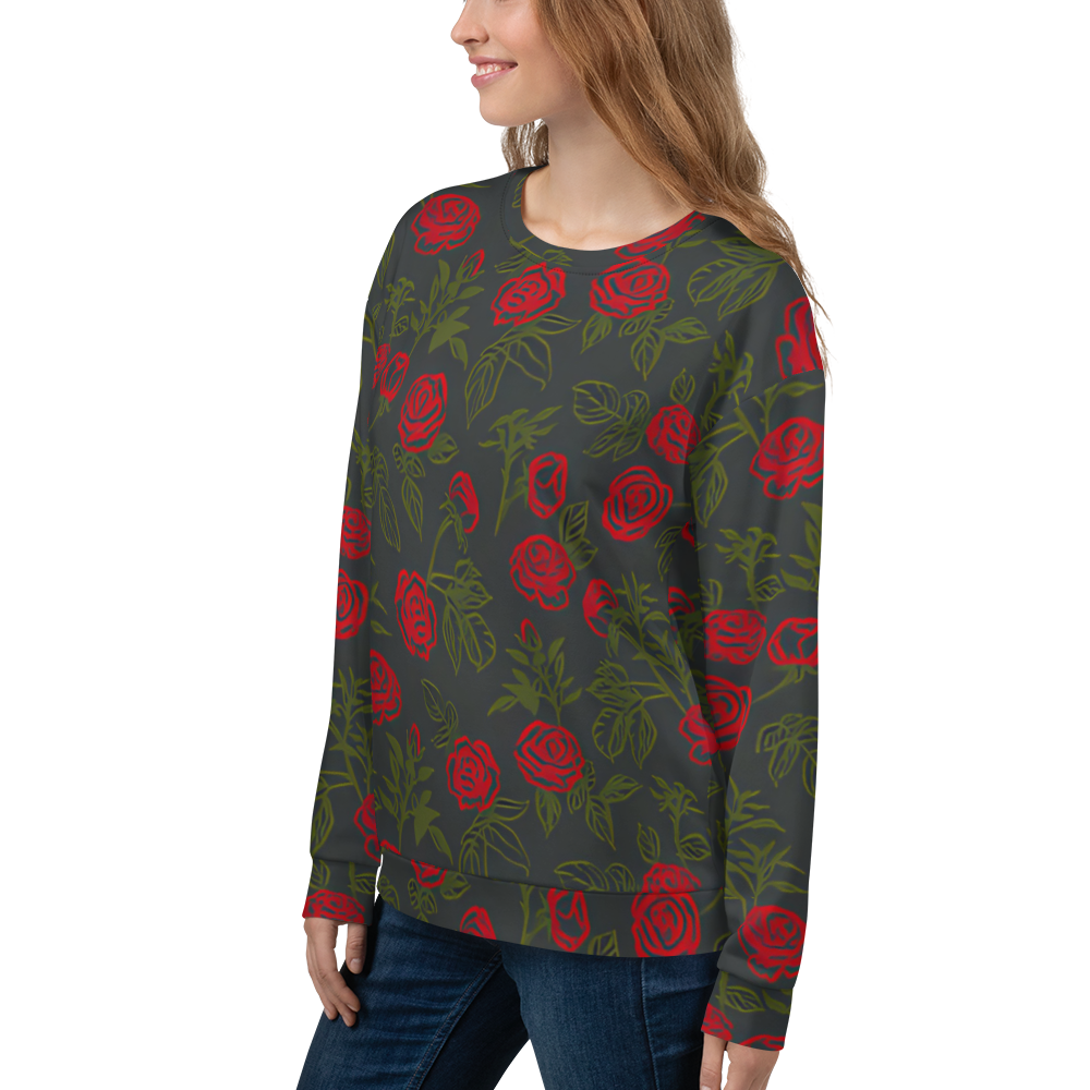 Smell the Roses: All-Over Print Recycled Unisex Sweatshirt