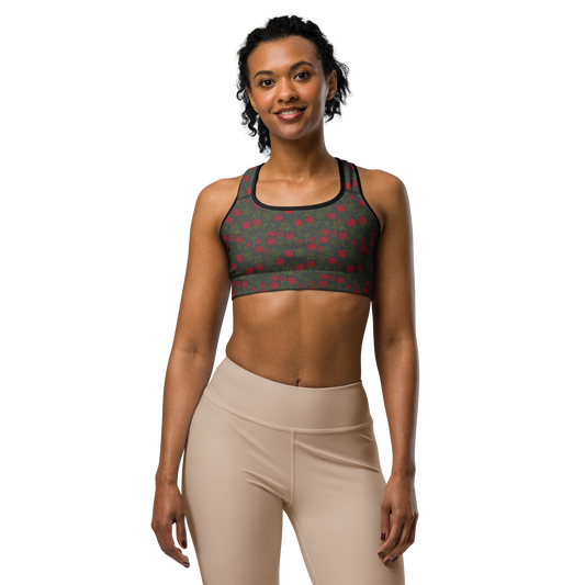 Smell the Roses: All-Over Print Sports Bra