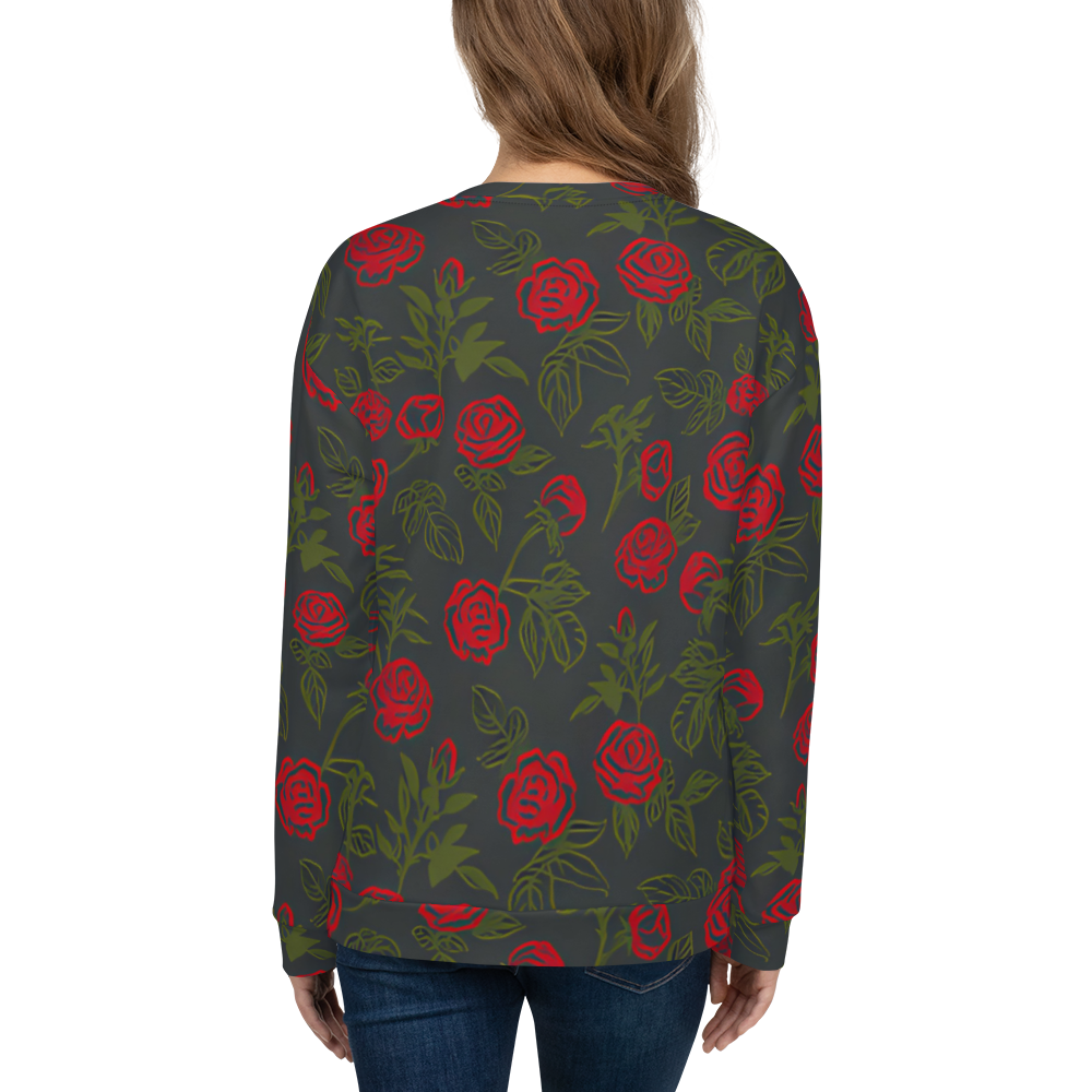 Smell the Roses: All-Over Print Recycled Unisex Sweatshirt