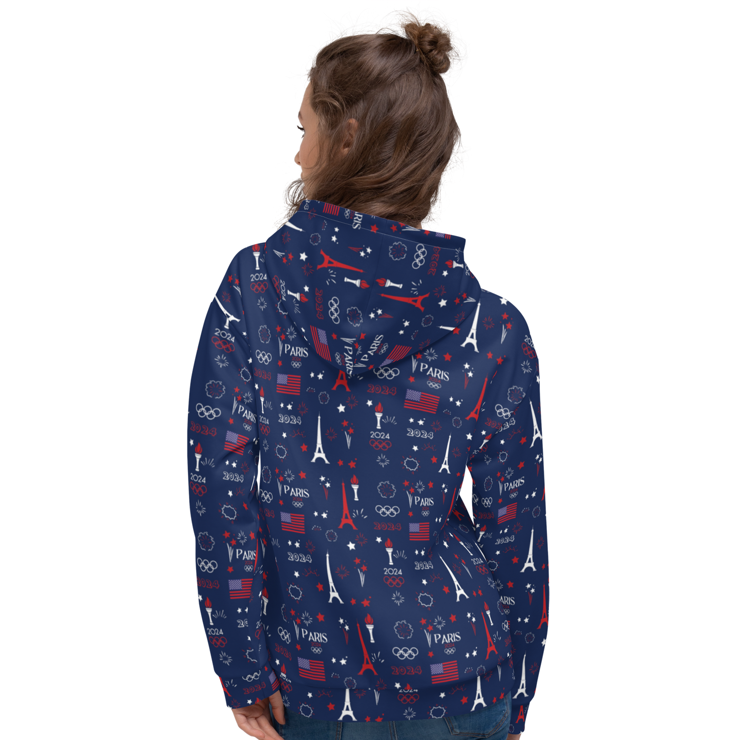 Olympics 2024: All-Over Print Recycled Unisex Hoodie