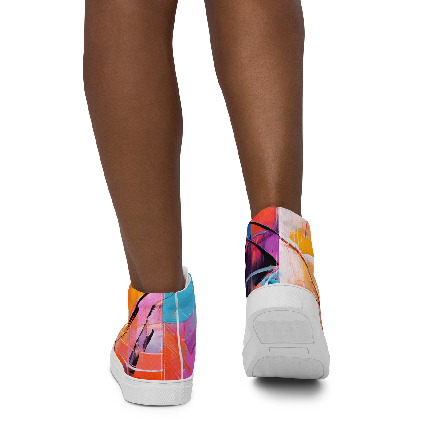 Color Burst: Women's High Top Canvas Shoes