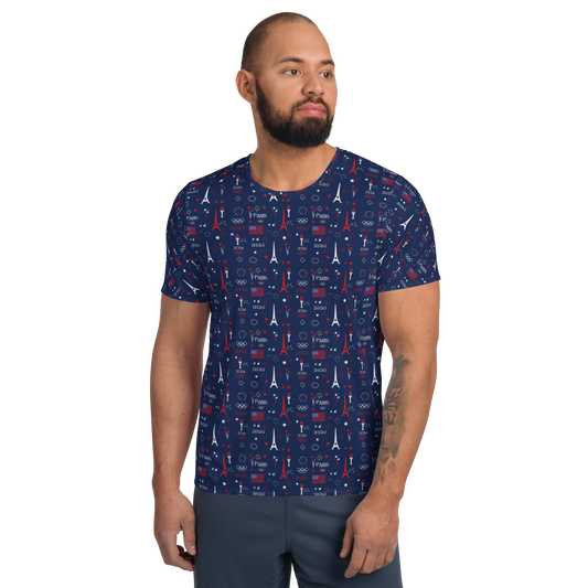 Olympics 2024: All-Over Print Men's Athletic T-Shirt