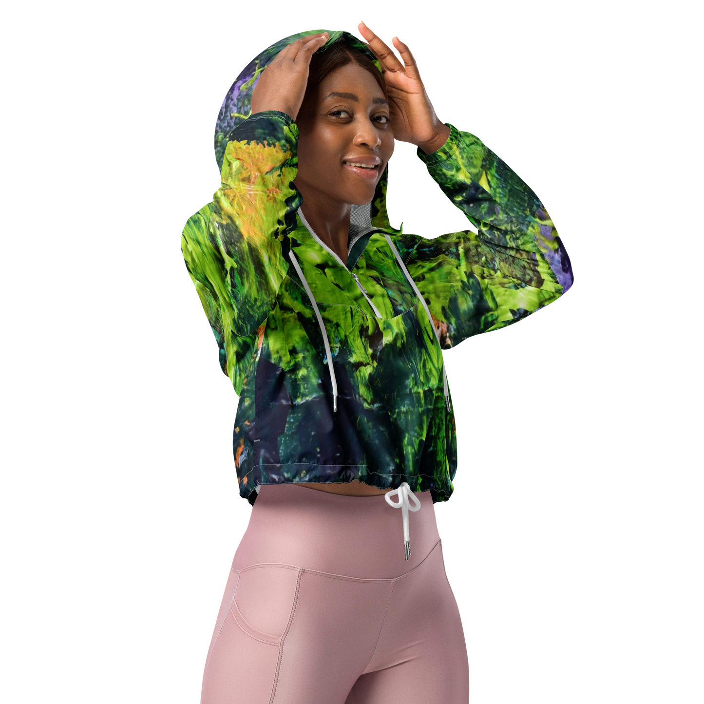 All-Over Print Women's Cropped Windbreaker