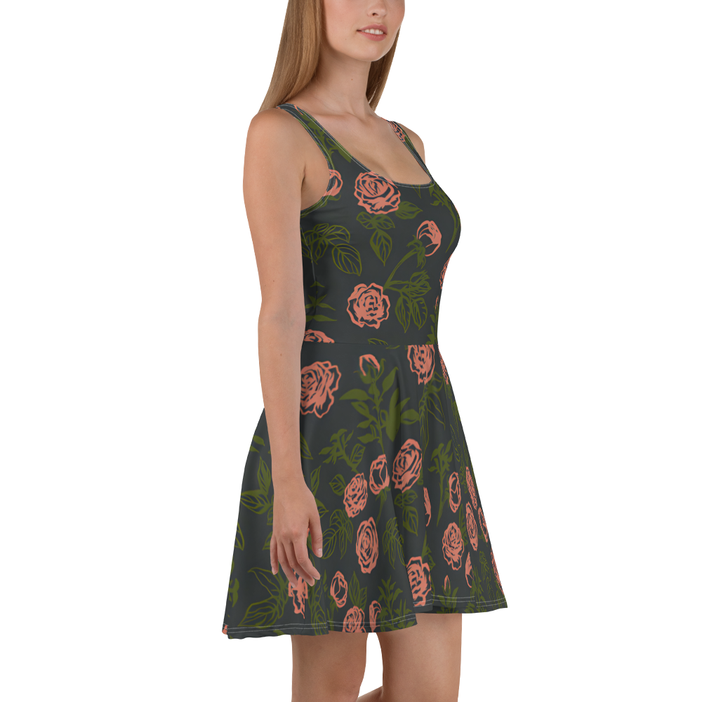 Smell the Roses: All-Over Print Skater Dress