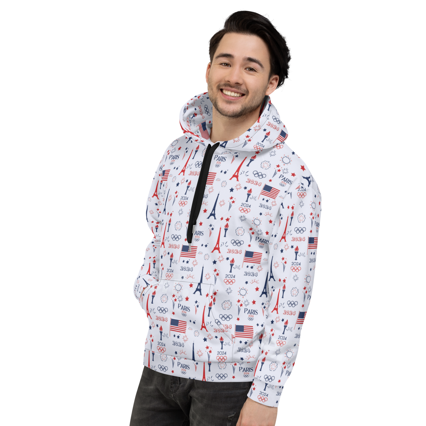 Olympics 2024: All-Over Print Recycled Unisex Hoodie