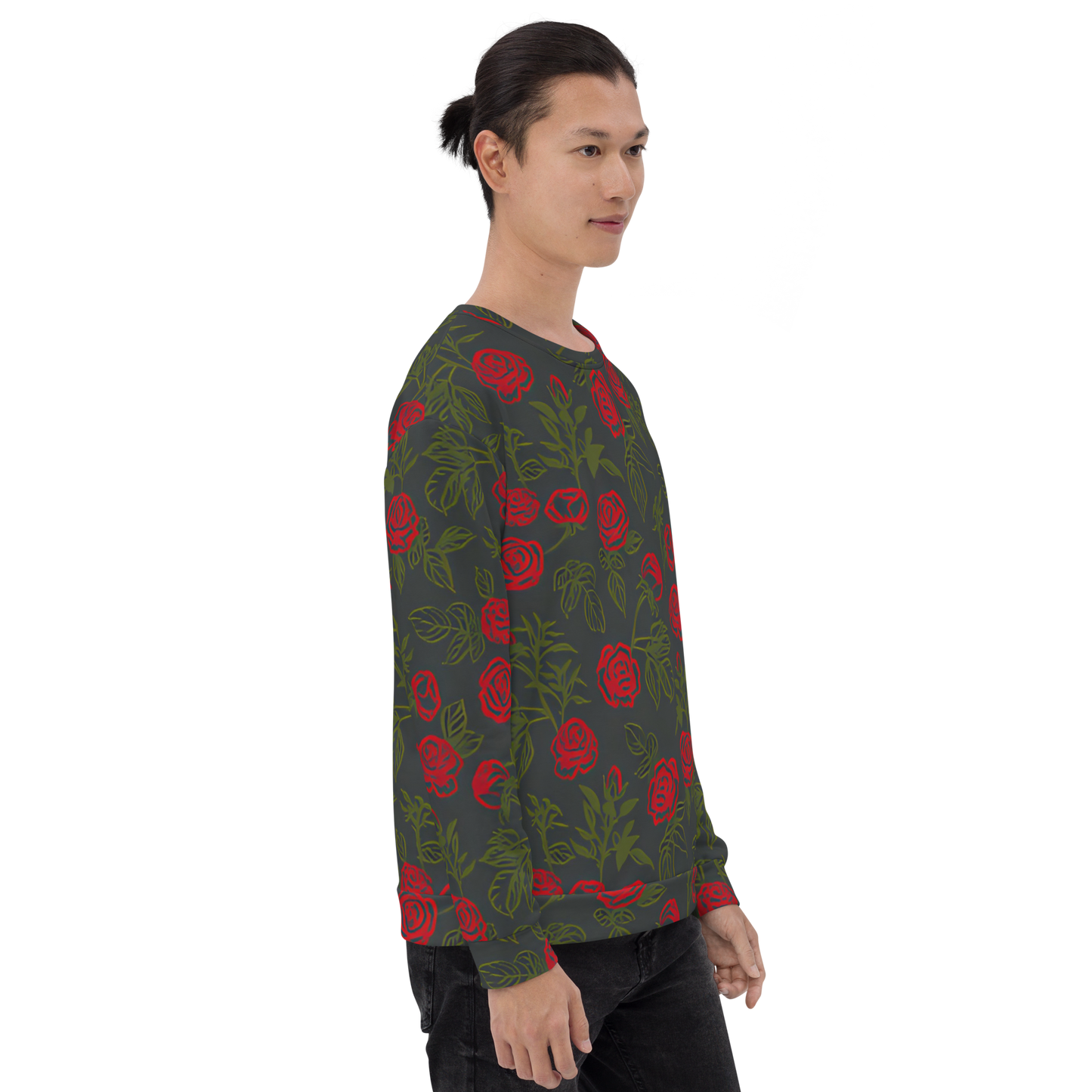 Smell the Roses: All-Over Print Recycled Unisex Sweatshirt